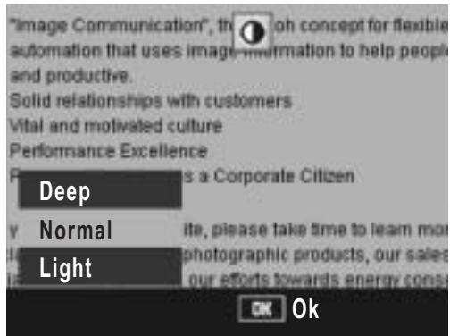 RICOH CAPLIO R7 - Changing the Text Density (Scene Mode) - 2