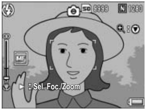 RICOH CAPLIO R7 - Press the button to display the focus bar. - 1