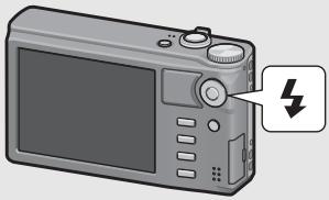 RICOH CX2 - Press the ADJ./OK button toward ↗ (flash). - 1