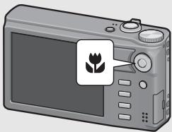 RICOH CX2 - Press the ADJ./OK button toward ⏻ (Macro). - 1