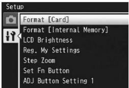 RICOH CX2 - Press the button ◀▶ to select [Yes] and then press the ADJ./OK button. - 1