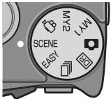 RICOH CX2 - Turn the mode dial to SCENE. - 1