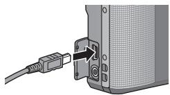 RICOH CX2 - Connect the USB cable to the USB terminal of your camera. - 1
