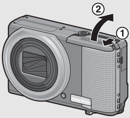 RICOH CX2 - Loading the Rechargeable Battery and SD Memory Card - 1