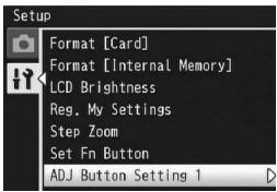 RICOH CX2 - Press the ADJ./OK button. - 1