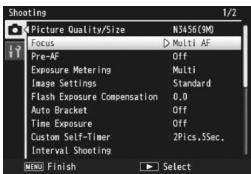 RICOH CX2 - Press the ADJ./OK button ▲▼ to select the desired menu item. - 1