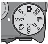 RICOH CX2 - Turn the mode dial to MY1 or MY2. - 1