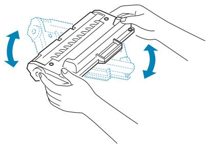 RICOH FAX2210L - Pull the toner cartridge out and gently roll the cartridge 5 or 6 times to distribute the toner evenly inside the cartridge. - 1
