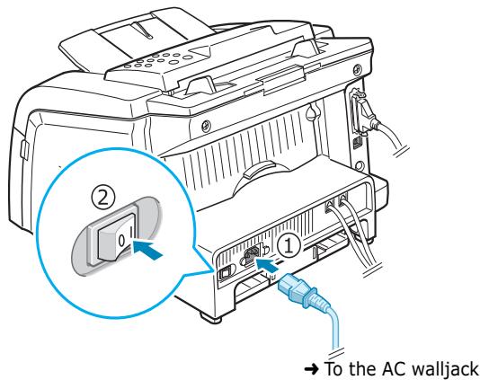 ② To the AC walljack