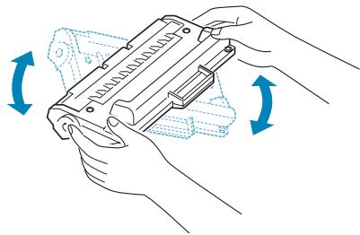 RICOH FAX2210L - Pull the toner cartridge out and gently roll the cartridge 5 or 6 times to distribute the toner evenly inside the cartridge. - 1