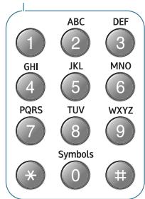 1 ABC DEF GHI 2 3 4 JKL MNO 7 PQRS 5 6 TUV WXYZ 8 9 Symbols 0 #