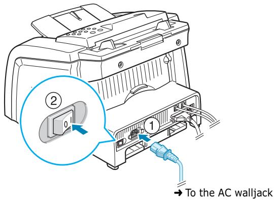 ② 0 ① To the AC walljack
