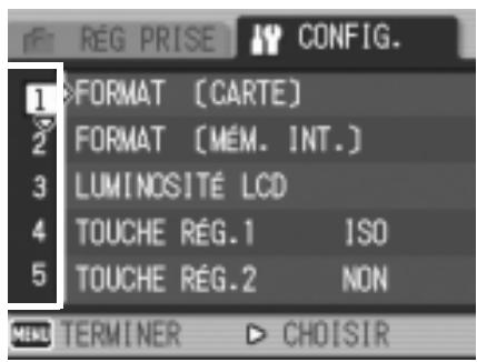 RICOH GR DIGITAL - Pour désigner un écran à l'aide de son numéro : - 1