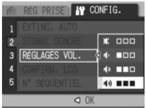 RICOH GR DIGITAL - Changer le volume du signal sonore (réglages VOL.) - 1