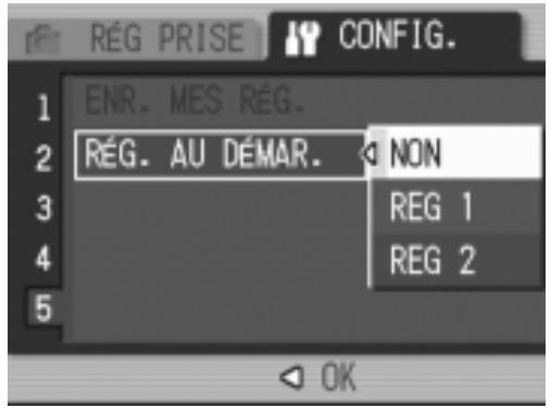 RICOH GR DIGITAL - Pour changer les paramètres à la mise en marche (rég. au dém.) - 1