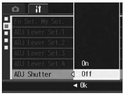 RICOH GR DIGITAL II - Using the Shutter Release Button to Set a Setting in ADJ. Mode (ADJ Shutter) - 1