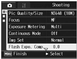 RICOH GR DIGITAL II - Adjusting the Light Intensity of the Flash (Flash Expo. Comp.) - 1