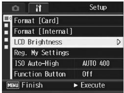 RICOH GR DIGITAL II - Adjusting the brightness of the picture display (LCD Brightness) - 1