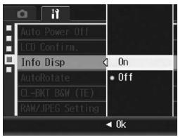 RICOH GR DIGITAL II - Displaying Information When the Picture Display is Off (Info Disp) - 1