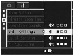 RICOH GR DIGITAL II - Changing the Operation Sound Volume (Vol. Settings) - 1