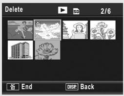 RICOH GR DIGITAL II - Press the buttons to select the starting point of the range of files you want to delete and press the button. - 1
