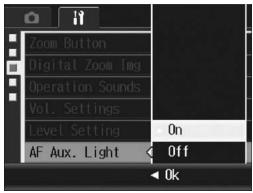 RICOH GR DIGITAL II - Changing the AF Auxiliary Light Setting (AF Aux. Light) - 1