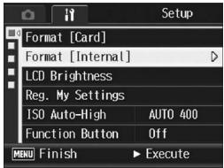 RICOH GR DIGITAL II - Press the  button to select [Format [Internal]] and press the  button. - 1