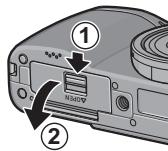 RICOH GR DIGITAL III - Open the battery/card cover. - 1