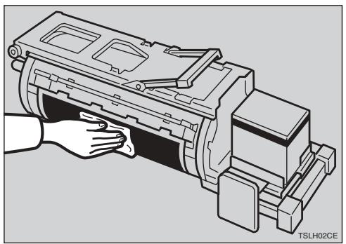 RICOH PRIPORT DX 2430 - With a clean cloth, remove any ink that has accumulated on the trailing edge of the drum unit. - 1