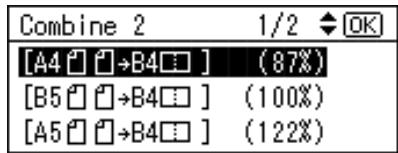 RICOH PRIPORT DX 3443 - Use the [][] keys to select Combine 2, and then press the OK key. - 2