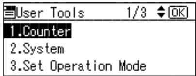 RICOH PRIPORT DX 3443 - Use the [][] keys to select the desired user tool. - 1