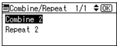 RICOH PRIPORT DX 3443 - Use the [][] keys to select Combine 2, and then press the OK key. - 1