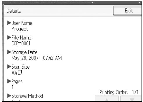 RICOH PRO 906EX - Checking the Details of a Stored Document - 2