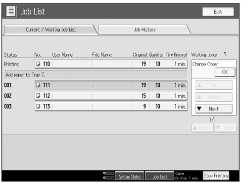 RICOH PRO 906EX - Changing the order of jobs - 2
