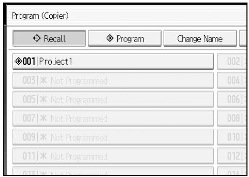 RICOH PRO 906EX - Recalling a Program - 1