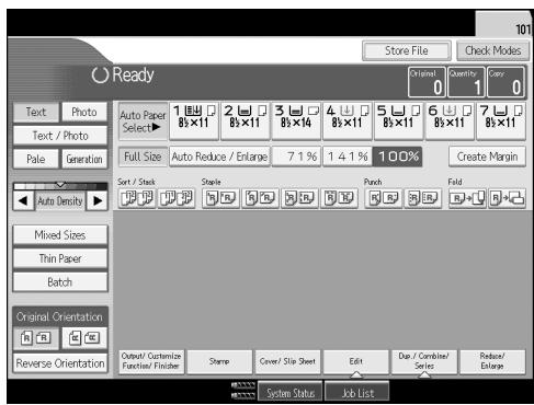 RICOH PRO 906EX - Make sure "Ready" appears on the screen. - 1