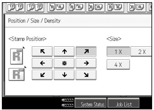 RICOH PRO 906EX - Select the position for print, size, and density, and then press [OK]. - 1