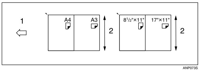 RICOH PRO 906EX - Align the rear and left edges of the originals as shown in the illustration. - 1