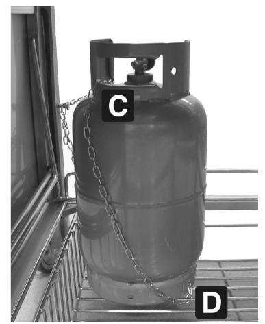 SMEG BQ6030TUK - Fixing the gas cylinder to the trolley (optional) - 2