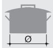SMEG BQ6130S - Pan diameters - 1
