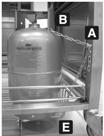SMEG BQ90T - Fixing the gas cylinder to the trolley (optional) - 1