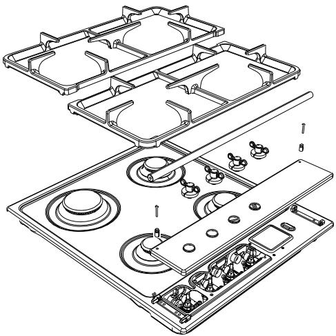 SMEG SR84AOGH - Removing the hob top - 1