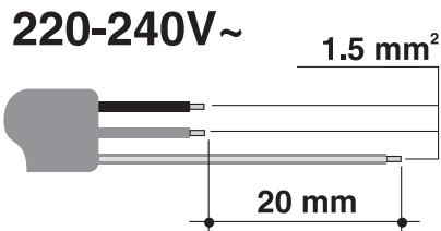 220-240V~ 1.5 mm² 20 mm