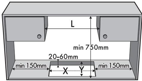 SMEG P261XGHD - Section cut from the work surface - 2