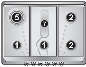 SMEG SPR876RAGH - Arrangement of the burners on the cooking hob - 3