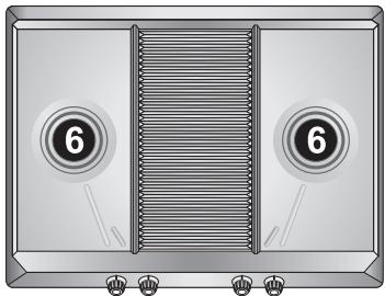 SMEG SPR876RAGH - Arrangement of the burners on the cooking hob - 6