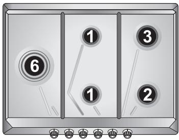 SMEG SPR876RAGH - Arrangement of the burners on the cooking hob - 4