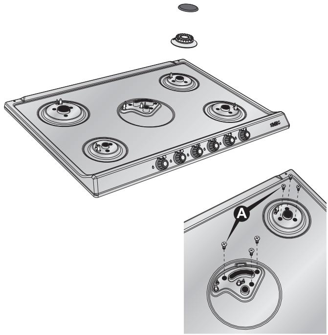 SMEG SPR876RAGH - Removing the hob top - 1