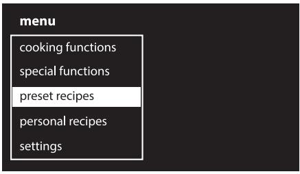 SMEG SF6395XE - Preset recipes - 1