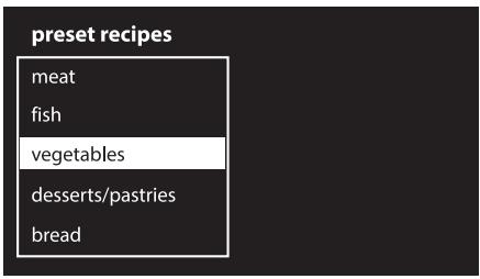 SMEG SF6395XE - Starting a preset recipe - 1